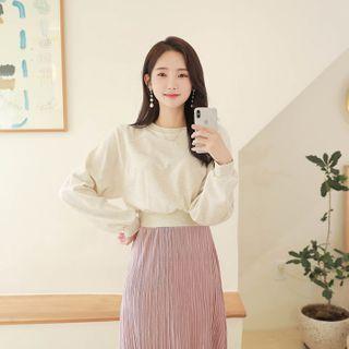 Pleated-panel Maxi Sweatshirt Dress