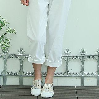 Drawcord-waist Straight-cut Pants