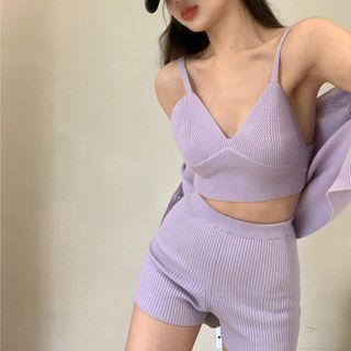Cropped Camisole Top / Shorts / Cardigan