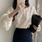Floral Patterned Textured Blouse
