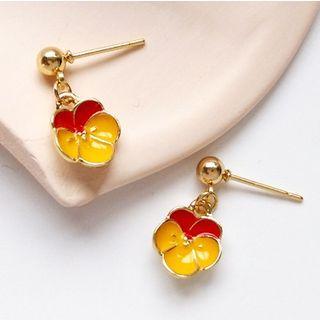 Alloy Flower Dangle Earring 1 Pair - Earring - Red & Yellow - One Size