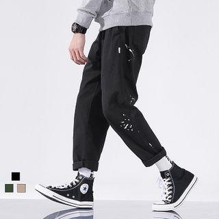 Paint Splatter Print Straight Cut Pants