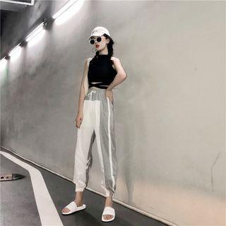 Wrap Around Halter Top / Contrast Trim Sweatpants