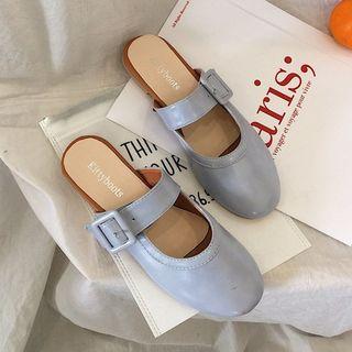 Plain Buckled Mary Jane Mules