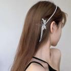 Bow Rhinestone Headband Silver - One Size