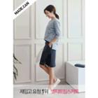 Drawstring-waist Slit-front Mid Skirt