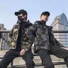 Lettering Camo Padded Jacket