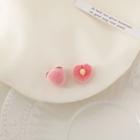 Peach Stud Earring 1 Pair - S925 Silver - Pink - One Size
