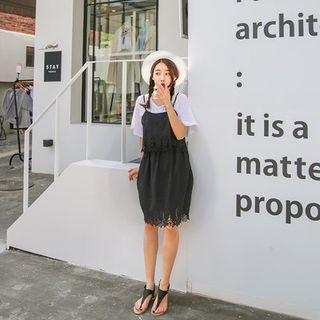 Spaghetti-strap Lace-trim Dress