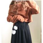 Off-shoulder Sweater / A-line Midi Skirt / Set: Off-shoulder Sweater + A-line Midi Skirt