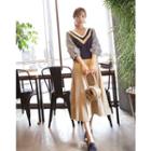 Band-waist A-line Flare Midi Skirt