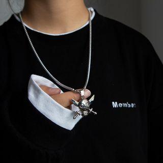 Couple Matching Skull Pendant Chain Necklace As Shown In Figure - One Size