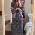V-neck Floral Print Midi Dress / V-neck Sweater (various Designs)