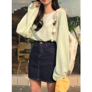 Raw-denim Miniskirt