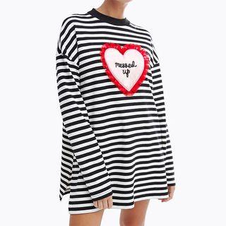Heart Stripe Long-sleeve T-shirt
