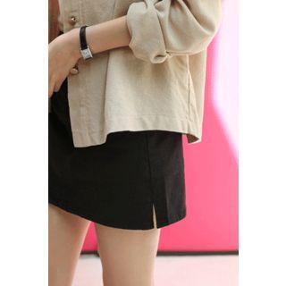Inner Shorts Zip-front A-line Miniskirt