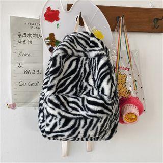 Zebra Print Fleece Backpack