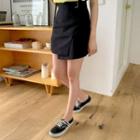 Buckled Slim Miniskirt