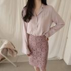 Slit-cuff Blouse