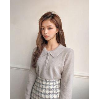Fluffy-knit Polo Shirt