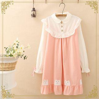 Long-sleeve Rabbit Print Dress