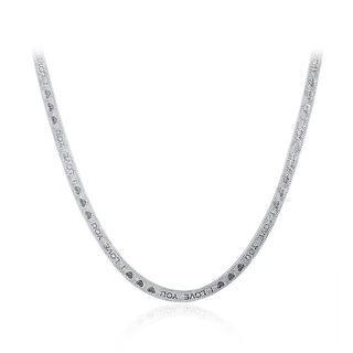 Fashion And Simple I Love You Snake Pattern Necklace Silver - One Size