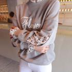 Floral Print Trim Sweatshirt