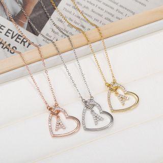 Heart Alphabet Rhinestone Pendant Alloy Necklace (various Designs)