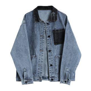 Two Tone Single Breasted Denim Jacket