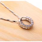 925 Sterling Silver Rhinestone Circle Pendant