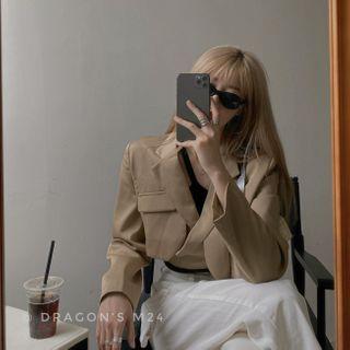 Cropped Blazer Khaki - One Size