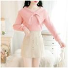 Bow Sweater / Mini A-line Skirt