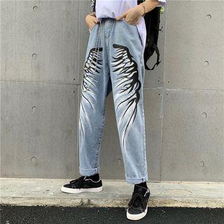 Couple Matching Printed Straight Fit Jeans