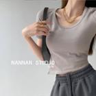 Details Asymmetrical Crop T-shirt In 5 Colors