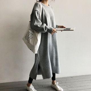 Round-neck Boxy Long Knit Dress