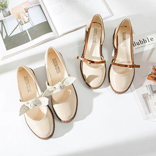 Plaid Chunky Heel Mary Jane Sandals