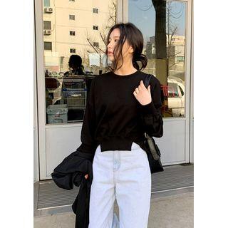 Cutout-hem Short Sweatshirt