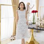 Sleeveless Midi Fringed A-line Dress