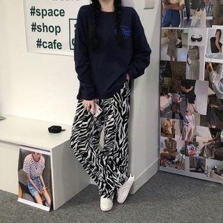Wide-leg Zebra Print Pants As Shown In Figure - One Size