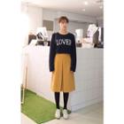 Slit-front A-line Midi Skirt