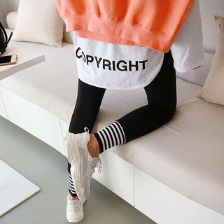 Letter Print Round-hem Boxy T-shirt White - One Size