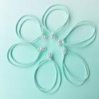 Faux Pearl Hair Tie 1pc - Mint Green - One Size