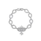 Fashion And Elegant Geometric Crown Bracelet With Cubic Zirconia 17cm Silver - One Size