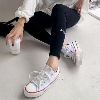 Letter-embroidered Leggings