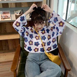 Floral Long-sleeve Loose-fit Top