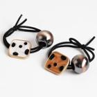 Dotted Square & Bead Hair Tie