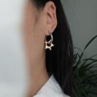 Star Alloy Dangle Earring 1 Pair - Silver & Gold - One Size