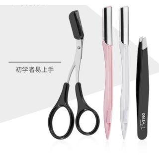 Stainless Steel Eyebrow Scissors / Tweezers / Eyebrow Razor / Set