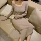 Long-sleeve Glitter Slim-fit Dress