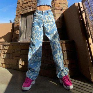 Printed Low Waist Jeans